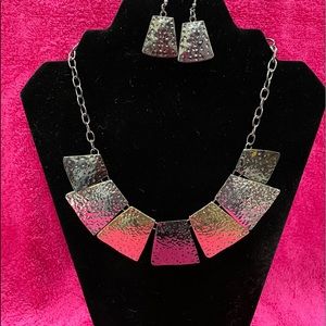 Brass , gold, sliver statement necklace